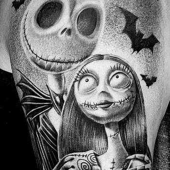 Kustom Kulture Tattoo Studio  - Jack and Sally - Tattoo Near Me - Reseda, California