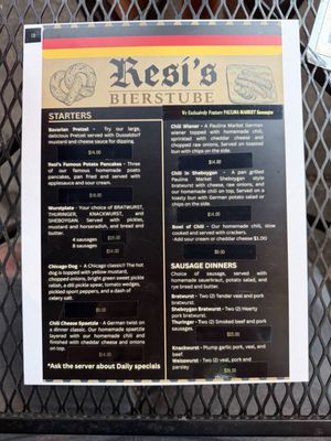 Menu photo 2 Resi's Bierstube Restaurant Chicago, IL Menu photo 2 Resi's Bierstube Restaurant Chicago, IL