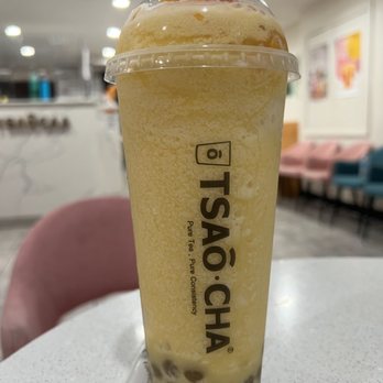 Tsaocaa Boston - Mango Slush w/White Pearls - Bubble Tea Near Me - Boston, Massachusetts Tsaocaa Boston - Mango Slush w/White Pearls - Bubble Tea Near Me - Boston, Massachusetts