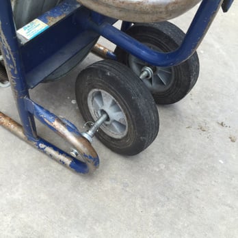 The Home Depot - Broken wheel on rooter rental before we even got it.  They knew it was broken. Full price rental. - Nurseries & Gardening Near Me - Houston, Texas