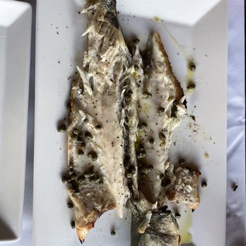 Acqua Di Mare - Branzino with capers.  My husband said it was good. - Mediterranean Near Me - Chandler, Arizona