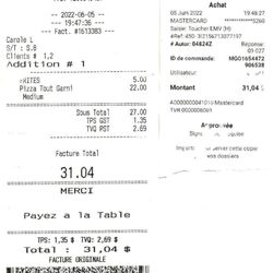 Restaurant L'etoile De Mirabel - 5 juin 2022 / $31.04 avec taxes et pourboire