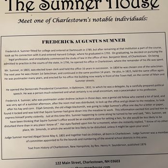 The Sumner House - History - American Near Me - Charlestown, New Hampshire