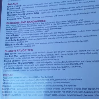 SunCafe - Menu - Vegan Near Me - Studio City, California SunCafe - Menu - Vegan Near Me - Studio City, California