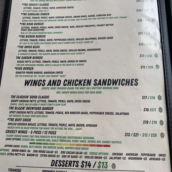 Rickety Cricket Brewing - New burgers, wings and sandwiches - Pizza Near Me - Kingman, Arizona