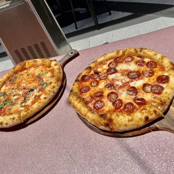 Flamingo Deck - Margherita and Pepperoni pizza - New American Near Me - San Diego, California