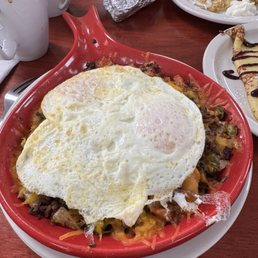 South of the Border skillet with chorizo and potato's South of the Border skillet with chorizo and potato's