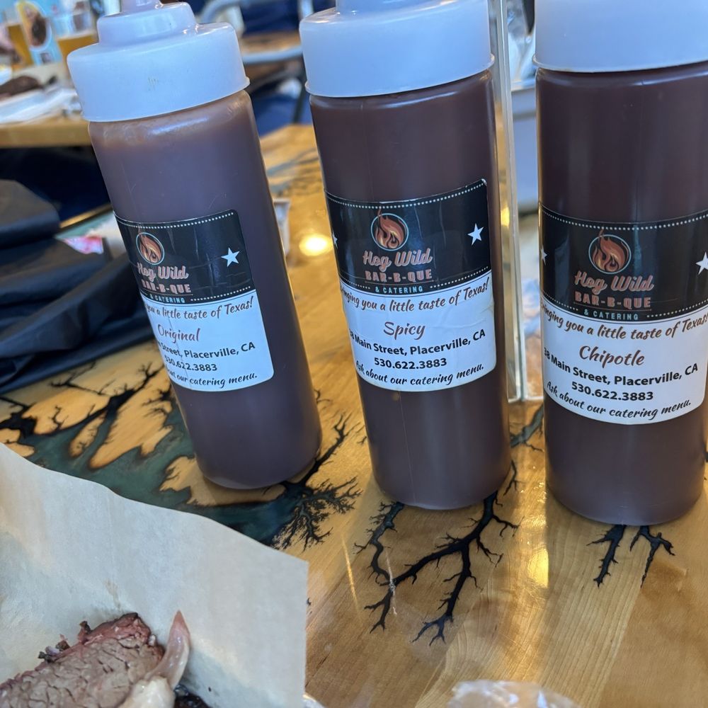 Hog Wild Bar-B-Que - Try every sauce! The spicy was delicious! - Barbeque Near Me - Placerville, California Hog Wild Bar-B-Que - Try every sauce! The spicy was delicious! - Barbeque Near Me - Placerville, California