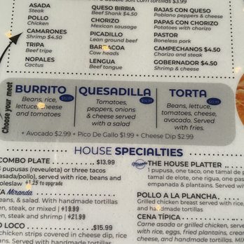 Miranda - Menu - Salvadoran Near Me - Omaha, Nebraska Miranda - Menu - Salvadoran Near Me - Omaha, Nebraska