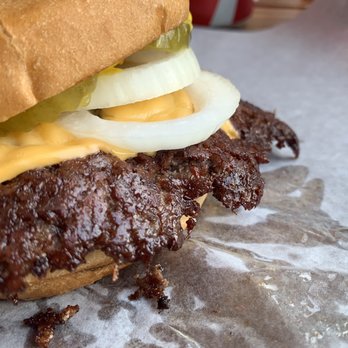 The Region - Handcrafted Hamburgers - Single w/cheese, mustard pickle & onion. I skip the Region sauce and relish, as I prefer tangy toppings to sweet. Absolutely perfect burger. - Burgers Near Me - Chicago, Illinois