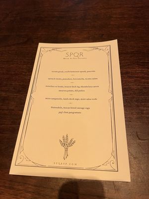 Menu photo 4 SPQR San Francisco, CA