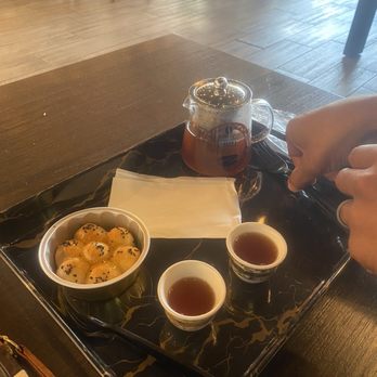 Aldar Cafe - Honey comb bread and cascara tea! So good! - Coffee & Tea Near Me - Memphis, Tennessee