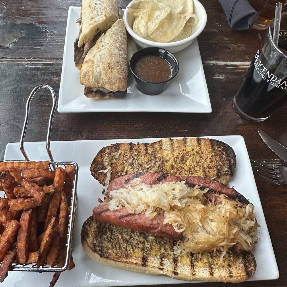 Kielbasa with sweets and prime rib sandwich with pierogis Kielbasa with sweets and prime rib sandwich with pierogis