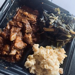 Dreams Soul Food - Rib tips, Mac and cheese and greens!