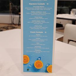 Cocktail menu Cocktail menu