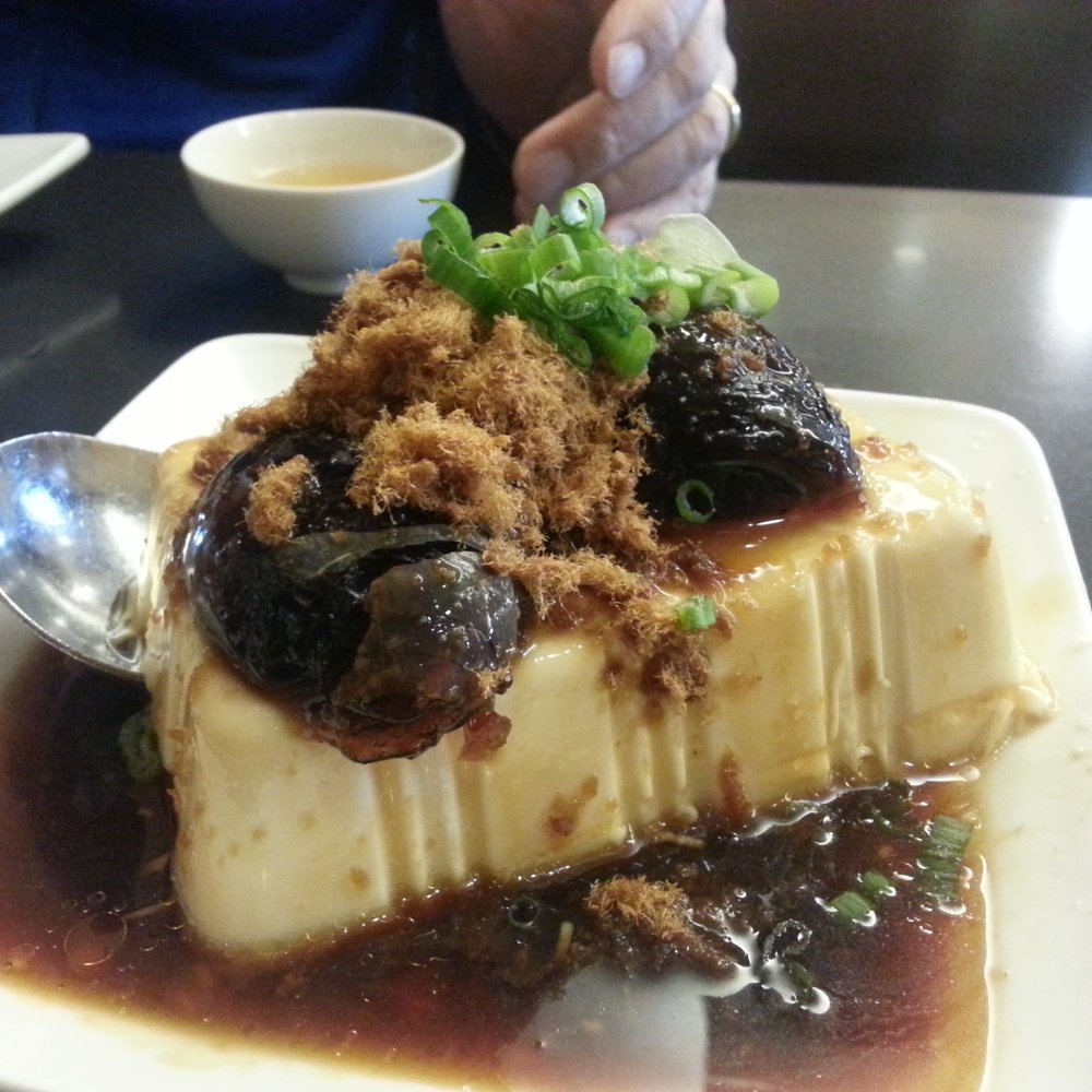 Facing East - Tofu with shredded pork and thousand year old egg - Chinese Near Me - Bellevue, Washington Facing East - Tofu with shredded pork and thousand year old egg - Chinese Near Me - Bellevue, Washington