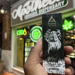 Apotheca Cannabis Dispensary - The storefront and a hemp derived disposable.
