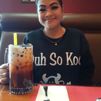 Thai Thai Restaurant - Forgot to mention, these Thai iced teas are huge! - Thai Near Me - Fallbrook, California