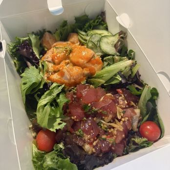 Ry's Poke Shack - Poke Salad: Spicy Tobiko Salmon + Lao Style Ahi - Hawaiian Near Me - Pasadena, California Ry's Poke Shack - Poke Salad: Spicy Tobiko Salmon + Lao Style Ahi - Hawaiian Near Me - Pasadena, California