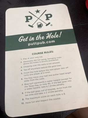 Menu photo 2 Putt Pub San Marcos, TX