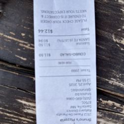 Bruno's Pizzeria - Bill