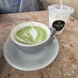 Matcha latte and iced chai latte Matcha latte and iced chai latte