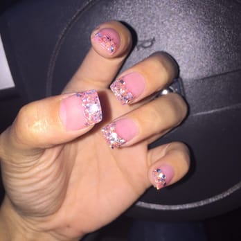 Texan Nails & Spa - French glitter acrylic nails - Nail Salons Near Me - Houston, Texas Texan Nails & Spa - French glitter acrylic nails - Nail Salons Near Me - Houston, Texas