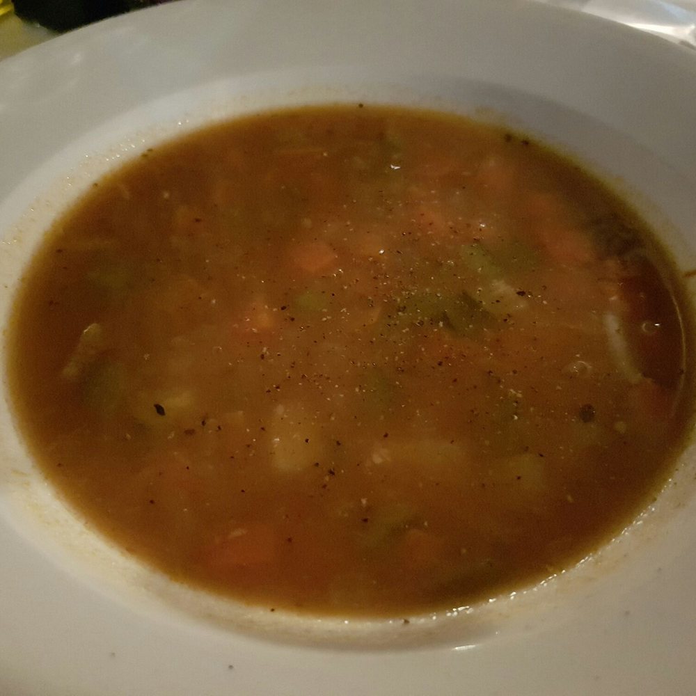 Minestrone soup, but no pasta, parm, or bacon. Tasted like a good veg soup. Minestrone soup, but no pasta, parm, or bacon. Tasted like a good veg soup.