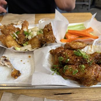 Fire Wings - Salt and Pepper classic wings, Saigon Street classic wings, side of VEGGIE STICKS - Chicken Shop Near Me - Irvine, California Fire Wings - Salt and Pepper classic wings, Saigon Street classic wings, side of VEGGIE STICKS - Chicken Shop Near Me - Irvine, California