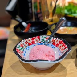 Mikiya Wagyu Shabu House - The strawberry ice cream