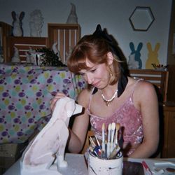 Color Me Mine - Customer painting pottery