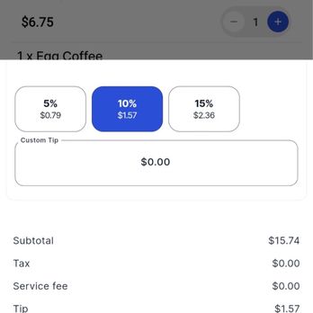 Tram Cream Coffee - What 10% tip would look like - Coffee & Tea Near Me - San Jose, California Tram Cream Coffee - What 10% tip would look like - Coffee & Tea Near Me - San Jose, California