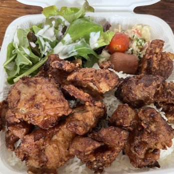 U Kitchen - Mochiko Chicken with white rice, Macaroni Salad, and Green Salad. - Japanese Near Me - Honolulu, Hawaii