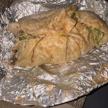 Chipotle Mexican Grill - Poorly rolled leaky Build Your Own Burrito - Fast Food Near Me - Waxahachie, Texas