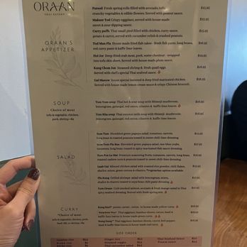 Oraan Thai Eatery - Menu 1 - Thai Near Me - San Francisco, California Oraan Thai Eatery - Menu 1 - Thai Near Me - San Francisco, California