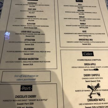 Gravity - Tasting menu @ Gravity, 6 tastings for $13 - Wine Tasting Room Near Me - Baroda, Michigan