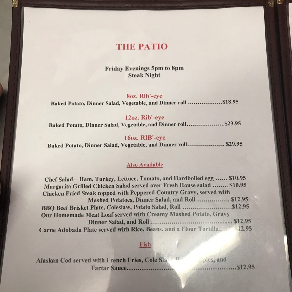The Patio Restaurant - Friday menu! - Italian Near Me - Hurley, New Mexico