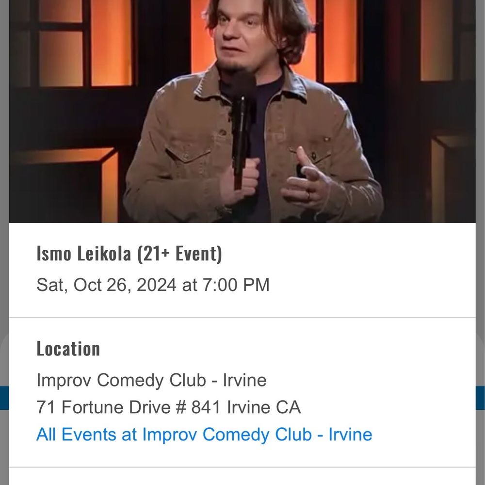 Irvine Improv - Comic we're supposed to see - Comedy Clubs Near Me - Irvine, California Irvine Improv - Comic we're supposed to see - Comedy Clubs Near Me - Irvine, California