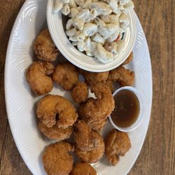 Straight out the Boot - Honey biscuit shrimp with seasame dip