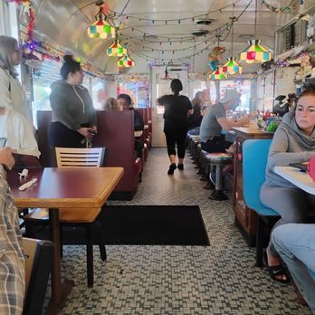 Smokin' Little Diner - The view of the whole diner from my seat. There was one more 4 top table behind me - Barbeque Near Me - Depew, New York Smokin' Little Diner - The view of the whole diner from my seat. There was one more 4 top table behind me - Barbeque Near Me - Depew, New York