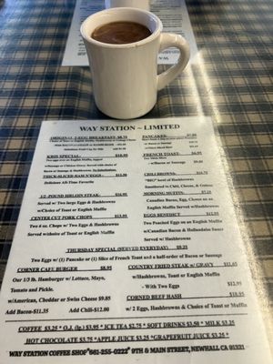 Menu photo 1 Way Station Coffee Shop Newhall, CA