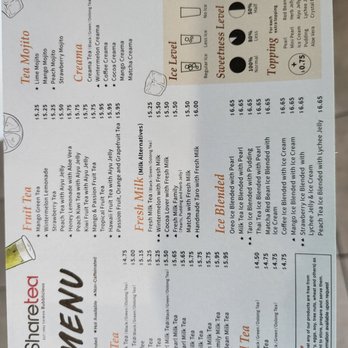 Sharetea - Drink menu 7/24/22 - Coffee & Tea Near Me - Philadelphia, Pennsylvania Sharetea - Drink menu 7/24/22 - Coffee & Tea Near Me - Philadelphia, Pennsylvania