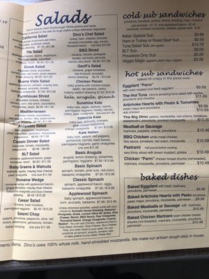 Menu photo 1 Dino's Pizza Burbank, CA
