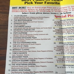 4th Street Pizza - Menu June 2016