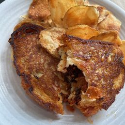 Kimchi grilled cheese with homemade potato chips Kimchi grilled cheese with homemade potato chips
