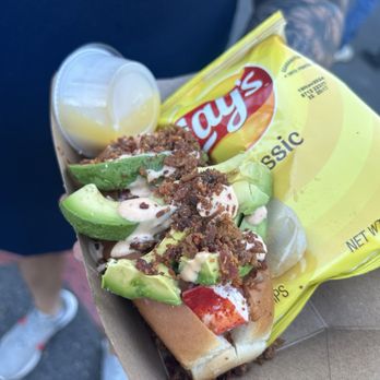 Lobster Dogs - The Calidog (lobster, avocado, bacon bits, some sauce) - Food Trucks Near Me - Greensboro, North Carolina Lobster Dogs - The Calidog (lobster, avocado, bacon bits, some sauce) - Food Trucks Near Me - Greensboro, North Carolina