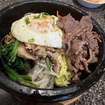 Soban Korean Cuisine - Dolsot with beef (sizzling stone pot) - Korean Near Me - Petaluma, California Soban Korean Cuisine - Dolsot with beef (sizzling stone pot) - Korean Near Me - Petaluma, California