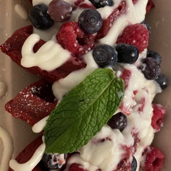 Eggbred - RED VELVET CHEESECAKE WAFFLE - Breakfast & Brunch Near Me - La Habra, California Eggbred - RED VELVET CHEESECAKE WAFFLE - Breakfast & Brunch Near Me - La Habra, California