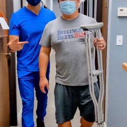 Precision Chiropractic Clinic - Walked in with severe back pain using crutches and walked out pain free without using his crutches. In pain since April.