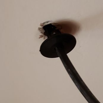 San Diego Broadband - How they left the interior of my home. This is inside my home! Drilled a big jagged hole and left it like this! - Internet Service Providers Near Me - San Marcos, California